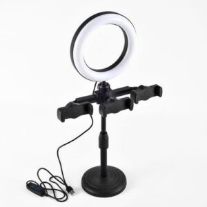 Desktop LED Light Stand & Phone Holder for TikTok YouTube Videos