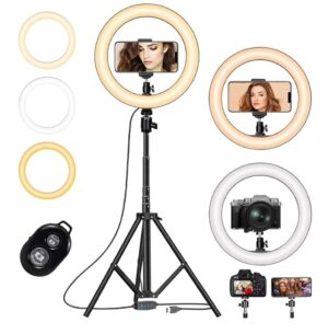 Selfie Ring Light LED 18 Inches + 210CM Tripod Stand (Black)
