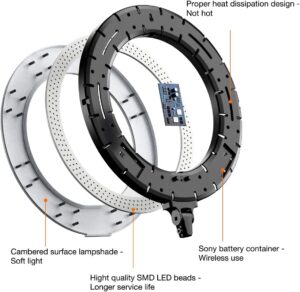 Dimmable LED Ring Light Bulb — 360° Warm to Cool Color Range