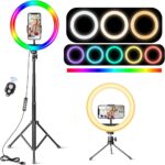 12 Inch Ring Light USB RGBW with 10 Modes & 8 Colors Compact
