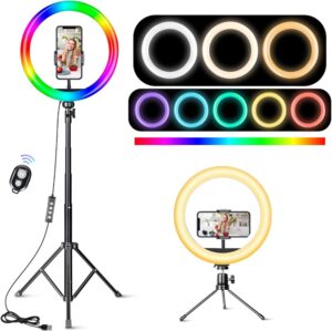 12 Inch Ring Light USB RGBW with 10 Modes & 8 Colors Compact