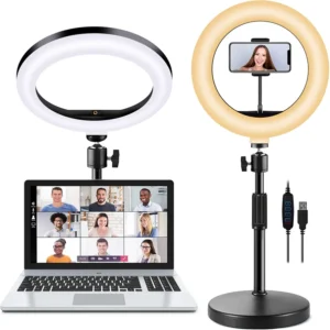 Desktop LED Light Stand & Phone Holder for TikTok YouTube Videos