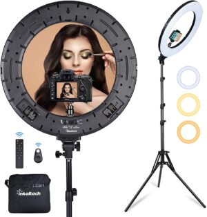 18-Inch Extra Large Ring Light with Phone Holder & Bluetooth