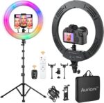 14-Inch RGB Ring Light with Tripod Stand for Studio Quality!
