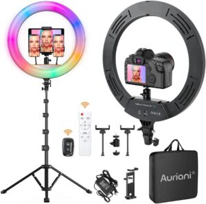 14-Inch RGB Ring Light with Tripod Stand for Studio Quality!