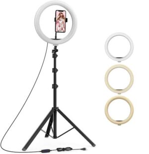 24-Inch Ring Light with Dimmable LED and Sturdy Tripod Stand